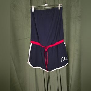 FILA Navy Romper with Red Waist Tie